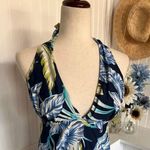Jaclyn Smith Swimwear Sz 6 Adorable Tankini Top Blue Tropical Print Photo 1