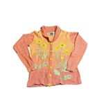 Vintage 90's Storybook Knits Sunflower Cardigan Sweater Size Medium‎ Orange Photo 7