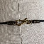 Vintage Brown Chunky Beads Metal Leather Cord Necklace 22" Fashion Necklace Photo 3