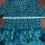 Melissa Paige  Blue and Green Patterned Blouse Photo 2