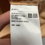 Uniqlo  Women’s Orange 100% Linen Casual Button Down Shirt Blouse Medium EUC Photo 3