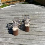 H by Halston  loft Heeled Sandals Snake Print‎ 9 Size Block Heel Straps Casual Photo 4