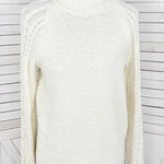 Ralph Lauren Lauren Waffle Cable Knit Turtleneck Sweater Cream Large Fisherman Photo 0