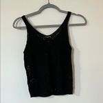 A New Day  Midnight Black Crochet Tank Top Photo 4