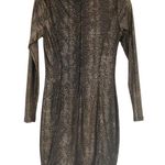 NIKIBIKI bodycon black/golden short dress size Small long sleeves NWOT Photo 1