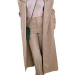 ZARA  Faux Leather Super High Rise Slim Flare Pants Slit Size 2 34 Long Beige Photo 2