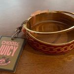 Juicy Couture Retro  Pam & Gela Red Gold Bangle Bracelet Choose Juicy Brand New Photo 0