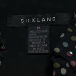 Y2K 100% Silk Sequin Polka Dot Button Up Blouse Ethereal Fairy Career M Black Size undefined Photo 7