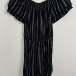 Xhilaration Black Boho Striped Off the Shoulder Shorts Romper Size Small Photo 4