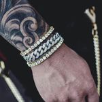 5mm round cubic zirconia 14k gold plated setting bracelet 7” Photo 2