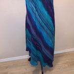 Venezia blue & purple wave pattern maxi night out formal dress Size 14 Photo 2