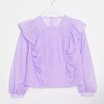 River Island  Petite frill front blouse in lilac size 6 Photo 4