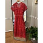 Darity Red Crochet Lace Dress Cocktail Party Formal XS Photo 3