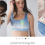 Lululemon Energy Bra Size 4 Blue/Yellow Print Photo 8