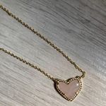 Kendra Scott Ari Heart Rose Quartz Yellow Gold Necklace Photo 0