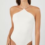 Lovers + Friends  White Halter Bodysuit Photo 0