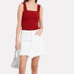 Intermix Red shirt ruffle straps, ribbed knit, size medium Photo 9