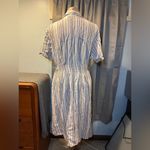 Banana Republic  Pintuck Linen Blend Shirt Dress Size M Multi Stripe Missing Belt Photo 5