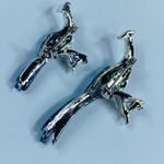 Road Runner Pin Brooch Large and Small Bird Metal Enamel Rhinestones Vintage Photo 2