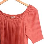 Madewell NWT Knit Pointelle Square Neck Peasant Top Summer Clay Women’s Size XS Photo 3