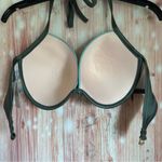 Shade & Shore  Army Green Tri Color Striped Light Lift Bikini Top Size 38DD Photo 8