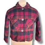 Woolrich Vintage 90s Cropped Red Plaid Jacket Made In USA Rugged Outdoorwear Photo 12
