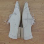 Tamaris Nubuck Leather Perforated Derby Flats Size 39 White Photo 5