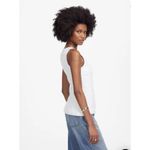 Madewell  100% Linen Scoopneck Cutaway Vest Salt White Button Up Size 0 Photo 2