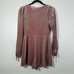 Urban Outfitters  Goldmine Velvet Surplice Romper Blush Mauve Size M Photo 3