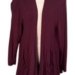 Terra & Sky  Burgundy Cardigan with Side Splits 1X Photo 0
