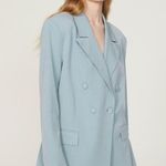 We Wore What Light Blue Peak Lapel Women’s Blazer Jacket Size Medium Photo 1