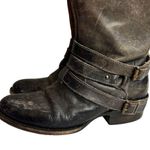 FREEBIRD by Steven  Womens 7 Irish Tall Leather Buckle Strap Riding Boots Brown Photo 2
