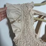 En Saison Dress Women M Cream Smocked Ruffled Mini Ruffle Tiered Cottage Cotton Size M Photo 5