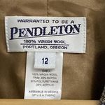 Pendleton  womens Brown-tan-black plaid Blazer 100% virgin wool size 12 Photo 2