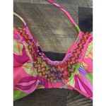 Victoria's Secret  Embellished Beaded Bikini Top Sz L Floral Pink Green Swimsuit‎ Photo 2