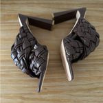 Azalea Wang “Carolina” Braided Leather Heels Sandals ~9 Brown Photo 2