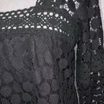 Solitaire  Black Crochet Lace 1/2” Sleeve Casual Career Party Shift Dress Small Photo 11