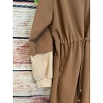 Boutique Selvim Full Zip Midi Dress Duster Jacket Colorblock Sleeves Cinched Waist Large Photo 1