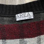 Vintage ‘90s AREA Geometric Striped Chunky Knit Button Up Cardigan Size Large Red Photo 2