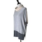 White House | Black Market Turtleneck Sweater Tunic Size M Colorblock Dolman Gray Photo 2