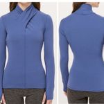 Lululemon  Ethereal Long Sleeve High Neck Stretch Gatsby Blue Stretch Top Size 6 Photo 1