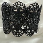 Black metal lace stretch bangle bracelet Photo 2