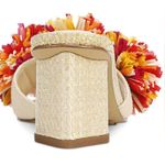 Sam Edelman Womens Olia Pom Slide Heels Sand Linen Size 7 NEW GORGEOUS Photo 3