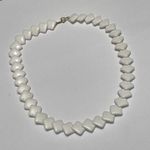 Trifari Signed White Plastic Beads Necklace Gold Tone Clasp Photo 3