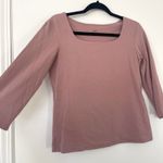 J. Jill Supersoft Square Neck Tee 3/4 Sleeve Mauve Pink Basic Top Women's Small Photo 1