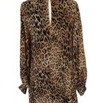 NILI LOTAN Mini Dress REBECA Leopard Print Silk Blouson Bishop Cuff Sleeve 4 NWT Photo 5