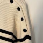 Maje  Marino Breton striped sweater in an off-white/cream base with black stripes Photo 3