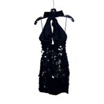Alice + Olivia Alice Olivia Black Sequin Halter Neck Mini Dress Size 8 Photo 4