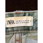 ZARA  Jeans Womens 8 Blue High Rise Straight Leg Distressed Ripped Denim Raw Hem Photo 6