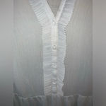 H&M Set ivory films sheer top & Old Navy khaki side zip chinos Photo 3